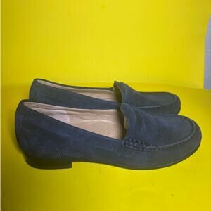 Array Women's Navy Blue Suede Leather Loafers Size 7.5 Narrow